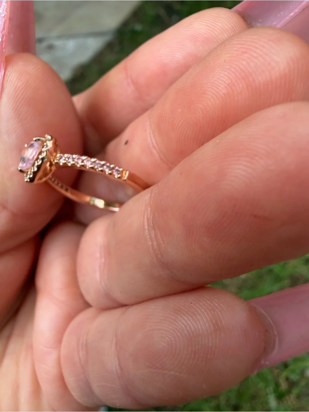 Pandora Rose Gold Heart Ring with Pavé Accent